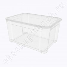 Ящик универсальный пластик 46 л прозрачный (555*390*290 мм) с крышкой